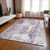 9' X 12' Lavender And Ivory Abstract Washable Indoor Outdoor Area Rug Transitional Style - Lavender, Ivory Color