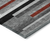 8' X 10' Gray Black And Red Striped Washable Indoor Outdoor Area Rug