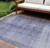 9' X 12' Navy Blue And Sky Blue Abstract Washable Indoor Outdoor Area Rug
