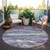 8' Purple And Lavender Round Abstract Washable Indoor Outdoor Area Rug Transitional Style - Purple, Lavender Color