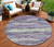 8' Purple And Lavender Round Abstract Washable Indoor Outdoor Area Rug Transitional Style - Purple, Lavender Color