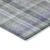8' X 10' Blue Gray and Green Plaid Washable Non Skid Indoor Outdoor Area Rug