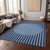 8' X 10' Navy Blue And Gray Striped Washable Indoor Outdoor Area Rug - 608219325961