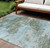 9' X 12' Sage And Denim Blue Abstract Washable Indoor Outdoor Area Rug