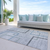 9' X 12' Gray Charcoal And Blue Geometric Washable Indoor Outdoor Area Rug