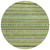 8' Artichoke Green And Taupe Round Striped Washable Indoor Outdoor Area Rug - Artichoke Green, Taupe