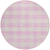 8' Pink And Gray Round Plaid Washable Indoor Outdoor Area Rug