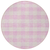 8' Pink And Gray Round Plaid Washable Indoor Outdoor Area Rug