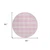 8' Pink And Gray Round Plaid Washable Indoor Outdoor Area Rug