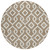 8' Brown And Ivory Round Geometric Washable Indoor Outdoor Area Rug