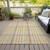9' X 12' Gold Gray And Beige Plaid Washable Indoor Outdoor Area Rug