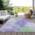 8' X 10' Lavender Mint Green And Ivory Abstract Washable Indoor Outdoor Area Rug