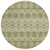 8' Artichoke Green Gray And Ivory Round Moroccan Washable Indoor Outdoor Area Rug