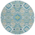 8' Teal Blue Green And Ivory Round Oriental Washable Indoor Outdoor Area Rug