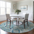8' Teal Blue Green And Ivory Round Oriental Washable Indoor Outdoor Area Rug