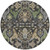 8' Black Green And Brown Round Floral Washable Indoor Outdoor Area Rug