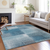 8' X 10' Denim Blue And Navy Blue Abstract Washable Indoor Outdoor Area Rug