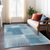 8' X 10' Denim Blue And Navy Blue Abstract Washable Indoor Outdoor Area Rug