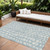 8' X 10' Sky Blue And Ivory Abstract Washable Indoor Outdoor Area Rug