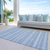 9' X 12' Blue And Denim Blue Southwestern Washable Indoor Outdoor Area Rug