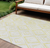 10' X 14' Yellow And Ivory Geometric Washable Indoor Outdoor Area Rug