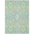 8' X 10' Mint Green Blue And Ivory Oriental Washable Indoor Outdoor Area Rug
