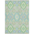 8' X 10' Mint Green Blue And Ivory Oriental Washable Indoor Outdoor Area Rug