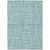 10' X 14' Teal Blue And Ivory Striped Washable Indoor Outdoor Area Rug
