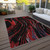10' X 14' Black Red And Gray Abstract Washable Indoor Outdoor Area Rug