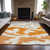 8' X 10' Orange Beige And Ivory Abstract Washable Indoor Outdoor Area Rug