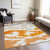 8' X 10' Orange Beige And Ivory Abstract Washable Indoor Outdoor Area Rug