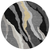 8' Black Gray And Tan Round Abstract Washable Indoor Outdoor Area Rug
