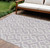 8' X 10' Lavender And Ivory Geometric Washable Indoor Outdoor Area Rug