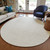 8' Ivory And Beige Round Geometric Washable Indoor Outdoor Area Rug Transitional Style - Ivory, Beige Color