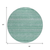 8' Turquoise And Aqua Round Striped Washable Indoor Outdoor Area Rug