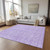 8' X 10' Lilac And Ivory Floral Washable Indoor Outdoor Area Rug