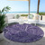 8' Purple Lavender And Silver Round Paisley Washable Indoor Outdoor Area Rug