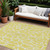9' X 12' Yellow And Ivory Geometric Washable Indoor Outdoor Area Rug Transitional Style - Yellow, Ivory Color