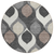 8' Gray Beige And Taupe Round Ogee Washable Indoor Outdoor Area Rug