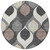 8' Gray Beige And Taupe Round Ogee Washable Indoor Outdoor Area Rug