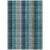 9' X 12' Teal Blue Navy Blue And Olive Green Plaid Washable Indoor Outdoor Area Rug