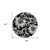 8' Round Black and Ivory Round Floral Washable Non Skid Indoor Outdoor Area Rug