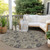 8' Brown Beige And Chocolate Round Floral Washable Indoor Outdoor Area Rug
