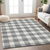 8' X 10' Gray And Charcoal Plaid Washable Indoor Outdoor Area Rug