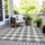 8' X 10' Gray And Charcoal Plaid Washable Indoor Outdoor Area Rug