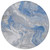 8' Blue And Ivory Round Abstract Washable Indoor Outdoor Area Rug - Blue, Ivory