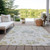 10' X 14' Silver Gray And Gold Floral Washable Indoor Outdoor Area Rug Transitional Style - Silver, Gray, Gold Color
