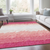 9' X 12' Blush Pink And Ivory Striped Washable Indoor Outdoor Area Rug