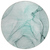 8' Round Teal Round Abstract Washable Non Skid Indoor Outdoor Area Rug