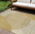 8' X 10' Gold And Beige Geometric Washable Indoor Outdoor Area Rug Transitional Style - Gold, Beige Color